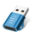 thumbnail image 1 of Charging Adapter Mini Phone USB to Type-C Converter Portable Charging Converter USB 3.0 Aluminum Alloy Adapter, Blue, 1 of 6