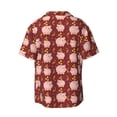 thumbnail image 2 of Vsdgher Cute Pig with Coins Print Men's Wrinkle Free Untucked Cuban Shirt Business Casual Button Down Shirts Short Sleeve Shirt, 2 of 7