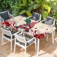 thumbnail image 2 of Valentines Table Cloths for 5 Foot Rectangle Tables, Pink Red Love Heart Gnomes Eucalyptus Retro Patio Waterproof Elastic Fitted Tablecloths, Washable Rectangular Table Cover for Camping, 2 of 8