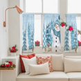 thumbnail image 4 of Blue Snowman Christmas Sheer Curtains 45 Inches Long, Xmas Tree Snowflake Winter Elk Light Filtering Window Curtains for Living Room/Bedroom, Rod Pocket Voile Sheer Drapes, 52"Wx45"L, 2 Panels, 4 of 9