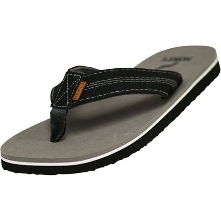

NORTY Mens Flip Flops Adult Male Beach Thong Sandals Grey Black