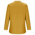thumbnail image 5 of Pincandy Women's V-Neck Long Sleeve Loose Button Cotton and Linen Tunic Shirts Summer Shirts Blouse,Yellow,L, 5 of 6