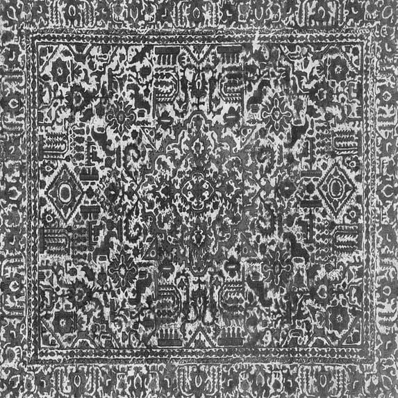 Ahgly Company Indoor Square Abstract Gray Modern Area Rugs, 4' Square