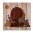 thumbnail image 3 of Designart 'Minimal Silhouette Of African American Woman' Modern Print on Natural Pine Wood, 3 of 5
