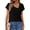 B-Black, variant on UVN Womens Chiffon Blouses Asymmetrical V Neck Shirts for Women Short Sleeve Elegant Tops