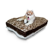 Bessie and Barnie Godiva Brown / Snow White / Giraffe Luxury Extra Plush Faux Fur Rectangle Pet/Dog Bed