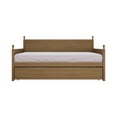thumbnail image 5 of Castle Place Mid-Century Expandable Twin Size Wooden Daybed with Trundle, Light Oak, 5 of 10