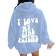thumbnail image 2 of Couples Matching "I Love My Girlfriend" Hoodie Oversized Pullover Sweatshirt with Bubble Letter Print Soft Thick Unisex Hooded Sweatshirt, 2 of 7