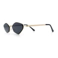 thumbnail image 6 of Diamond Shape Hustler Fashion Trendy Small Lens Metal Rim Sunglasses Gold - Black, 6 of 8