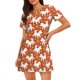 thumbnail image 1 of Balery Christmas Snowflake Dog Camisón de manga corta con cuello redondo para mujer, cómodo y elegante., 1 of 6