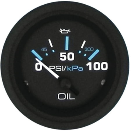 Sierra 68393P Eclipse Series 2" Black Engine 0-100 PSI Dial Range Oil Pressure Gauge and Requires "C" Sender Code
