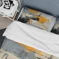 thumbnail image 4 of Designart "Elegance of Grey and Yellow Paint I" Abstract Bedding Covert Set - Abstract Yellow Modern Bed Set With 2 Shams, 4 of 6