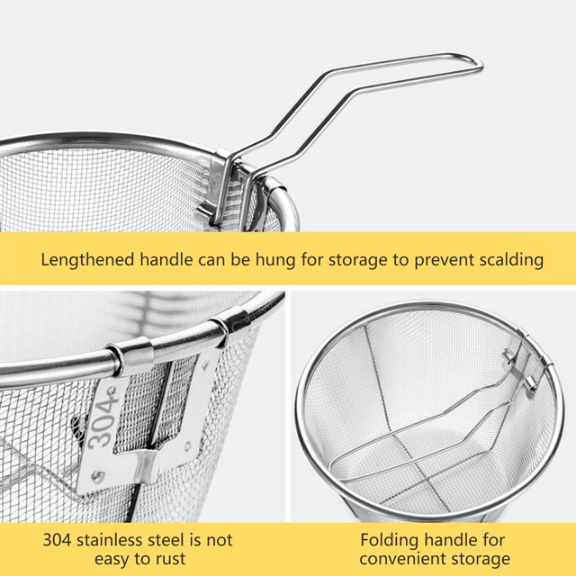 Cestas de drenaje para lavar alimentos Utensilios de cocina Cesta para freír Colador (15 cm) JShteea Libre de BPA