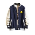 thumbnail image 1 of Vestes de Baseball pour Hommes Jeunes Imprimé de Rue Manteaux Hommes Manches Patchwork Veste avec Poches, 1 of 3
