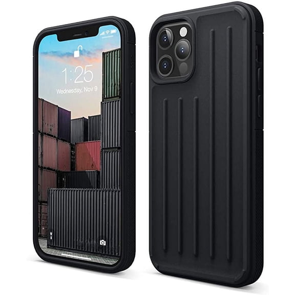 elago Armor Case Compatible with Apple iPhone 12 / iPhone 12 Pro, Durable, Drop Protection (Black)