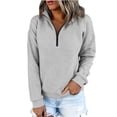 thumbnail image 6 of Rciityk Women's Fleece Quarter Zip Stand Collar Long Sleeve Sweatshirt with Pockets, Soft Midweight, Plus Size, 6 of 9