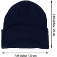 thumbnail image 5 of Viworld Winter Men's Knit Cap with Brim Beanie Hat Warm Thick Hat for Outdoor (Navy Blue, Light Gray), 5 of 7