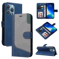 Wallet Case for iPhone 11 Pro Max, Buisiness Luxury PU Leather Credit Card Slots Holder Kickstand Magnetic Clasp Phone Cover with Soft Silicone Inner Shockproof Drop Resistant Case,Blue