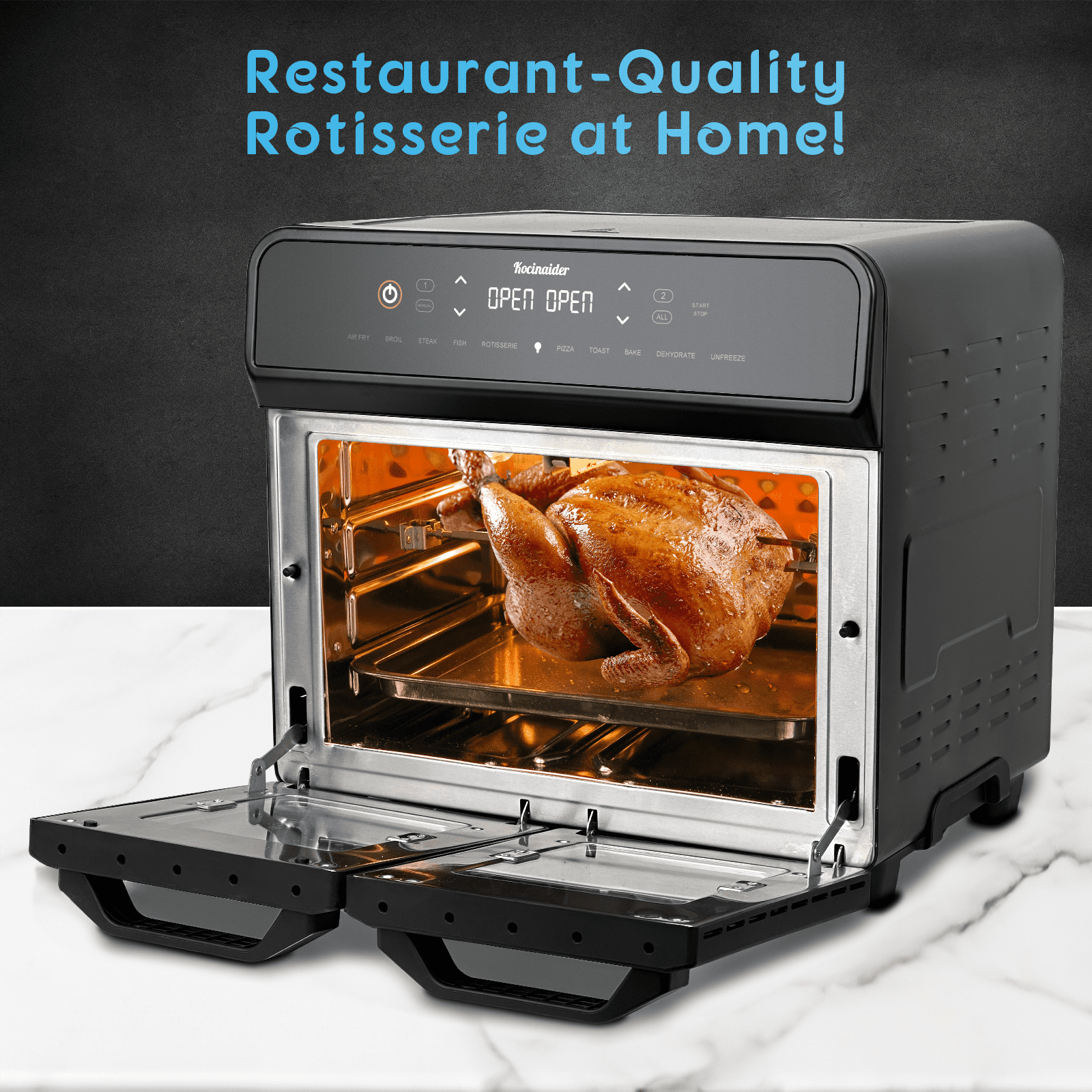Kocinaider 24QT 1800W Stainless Steel Dual Zone Air Fryer
