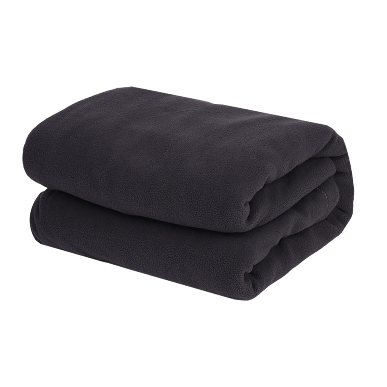 Wswqop Polar Fleece Sleeping Bag Liner Emergency Blanket for Adults Portable Camping Blanket for Traveling Backpacking Cold Weather , Dark Gray