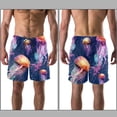 thumbnail image 3 of luoweisi Men's Beach Shorts Quick Dry Swim Trunks with Mesh Lining Colorful Jellyfish M, 3 of 5