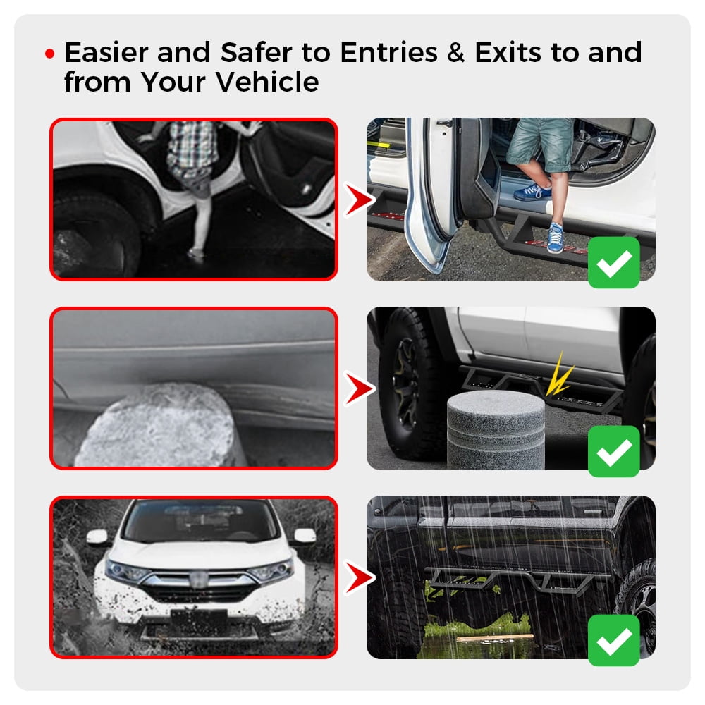 Running Boards For 2019-2025 Chevy Silverado/GMC Sierra 1500 2500 3500 Crew Cab Side Steps Nerf Bars
