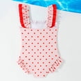 thumbnail image 5 of NAISIBABY Girls Swimsuits One-Piece (4-11T), Cute Hearts Print Quick Dry Ruffles Summer Beach Bathing Suits Pink 6T, 5 of 7