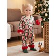 thumbnail image 4 of Cjfdfy Newborn Baby Girl Christmas Satin Pajamas Romper Santa Claus Printed Long Sleeve Furry Trim Jumpsuit Infant Cute Christmas Holiday Fall Winter Sleepwear 0-18 Months, 4 of 9
