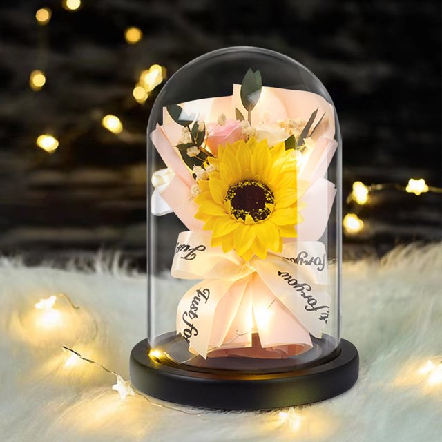 Ramo de flores secas con luces, decoración de flores secas para mamá, novia, esposa