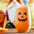 thumbnail image 3 of Evergreen Double Wall Stainless Steel Stemless Wine Tumbler,12 OZ, Glow-In-The-Dark, Jack-O-Lantern, 3 of 4