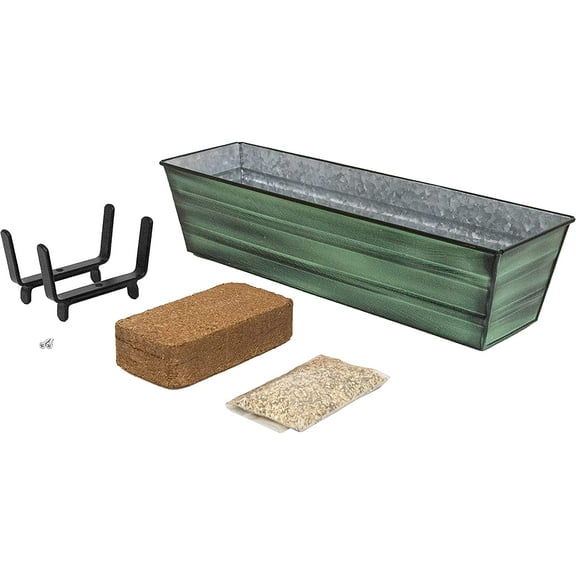Bloom Box Garden Growing Kit Small Green with Brackets for 2 x 4 Railings