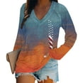 thumbnail image 5 of HEILAU 4th of July Shirts for Women Independence Day American Flag Graphic Tees Patriotic Ladies Casual Letter Printed Long Sleeve T Shirt, 5 of 5