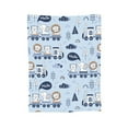 thumbnail image 2 of LNWH Cute Tiger Lion Elephant Blue Pattern Throw Blanket, Fluffy Soft Cozy Bed Flange Plush Blankets, 40"x30", 2 of 8