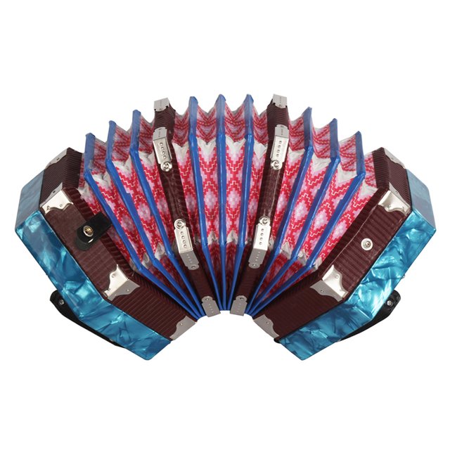 Concertina Accordion 20-Button 40-Reed Anglo Style with Carrying Bag