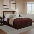thumbnail image 2 of Lucia Queen Platform Bed with Panel Footboard & 2 Storage Drawers in Walnut, 2 of 16