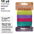 thumbnail image 3 of The Beadsmith S-Lon Bead Cord – .5 mm Twisted Nylon Cord for Stringing, TEX210, Brights Mix, 4 Colors, 10 Yards Each Color, 3 of 6