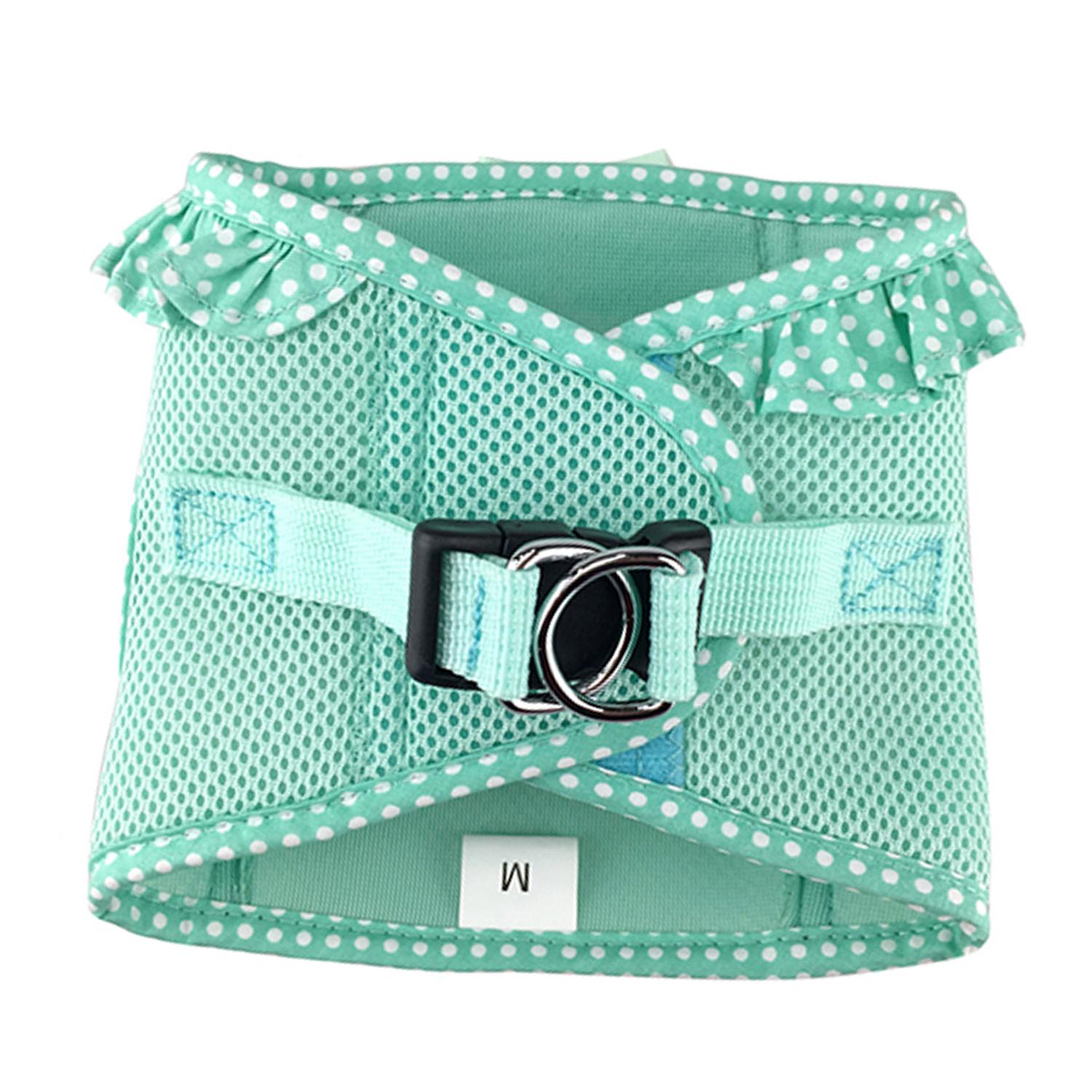 American River Choke-Free Dog Harness by Doggie Design - Teal Polka Dot - Small