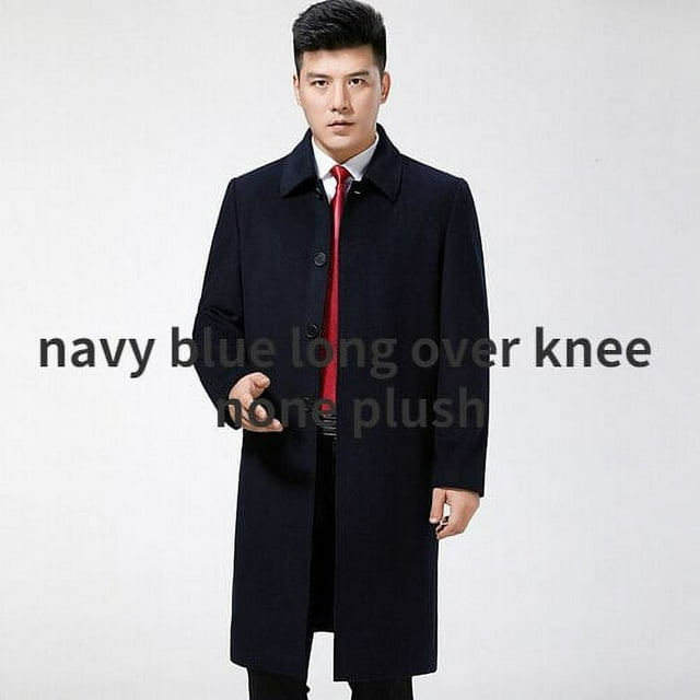 QueenLine Cashmere Natural Long Over Knee Jackets Loose Casual Woolen Coat