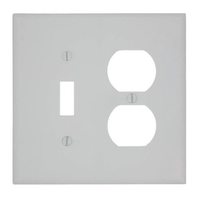 Duplex Device Combination Wallplate, Midway Size - White
