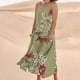 thumbnail image 2 of Vestido de Verano para las Mujeres sin Mangas Lino-Look Impreso Maxi, Suelto Fluido Y Vestido Sexy de Moda para las Mujeres, 2 of 5