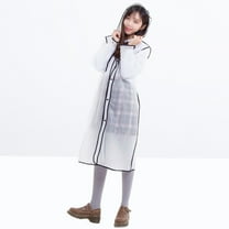 Raindrops Black EVA Portable Adult Raincoat with Hood for Outdoor and Activities, Lightweight and Reusable