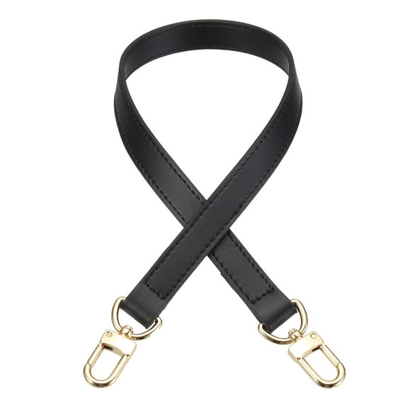 Uxcell 23.6 Inch Genuine Leather Purse Strap, 0.71 Inch Wide Shoulder Bag Strap Replacement Purse Straps Replacement for Women DIY Handbag Underarm Shoulder Bags, Black