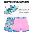thumbnail image 6 of 5-16Y Kids Teens Boys Swim Trunks with Compression Liner Double Layer Beach Surf Swim Shorts Quick Dry Boxer Brief Swimwear Bottoms, 6 of 8