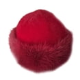 thumbnail image 2 of Gorro cálido de felpa sintética, lujoso y cálido para esquiar y para la nieve, ideal para mujeres y niñas que acampan. Rojo, 2 of 8