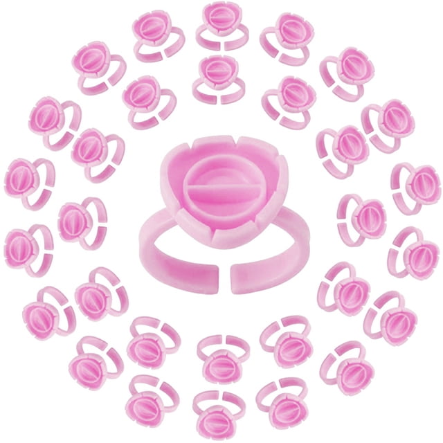 100PCS Makeup Glue Holder Disposable Ring Cup Pigment Ring for Eyelash Extension