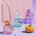 thumbnail image 3 of FaLX Pot-bellied Cartoon Water Bottle - 1100ml, Large Capacity, Cartoon Design, Students Water Bottle with Hanging Lanyard - Ideal for Daily Use, 3 of 8