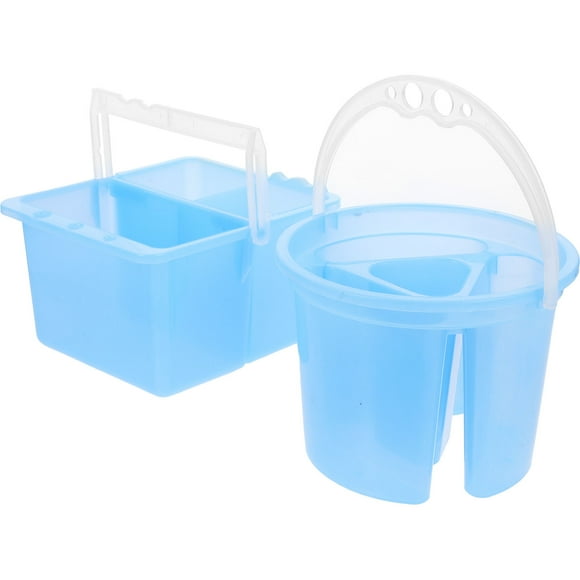 RUNROTOO 2Ud De Agua Para Lavado De Pinceles En Plástico Azul Con Compacto Y Portátil