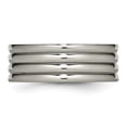 thumbnail image 2 of Primal Steel Titanium Grooved 8mm Band, 2 of 7
