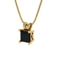 thumbnail image 2 of Clara Pucci 14K Yellow Solid Hypoallergenic Gold 2.5Ct Natural Onyx Princess Cut Solitaire Designer Necklace Pendant For July, 2 of 6