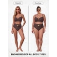 thumbnail image 4 of SHEWIN Womens Swimsuits Bathing Suits 2 Piece Bikini Sets High Waisted Cut Out Modest Swimsuit Full Coverage Beach Outfits Brown L, 4 of 11